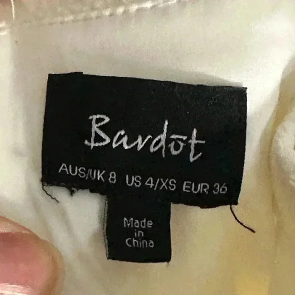 Bardot Ashley Frill Cocktail Dress Ivory Size US 4 - Picture 7 of 8